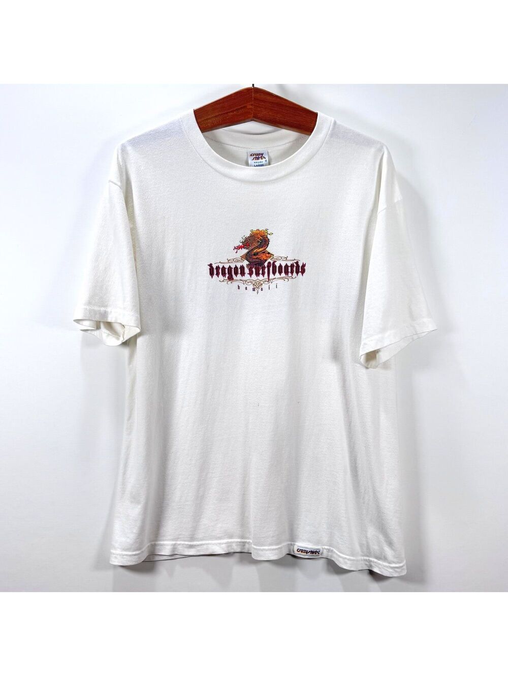 90s Crazy Shirts Hawaii "Dragon Surfboards" Single-Stitch Tee - L